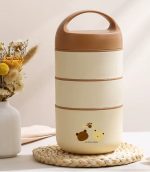 ظرف غذا سه طبقه داخل استیل تدی